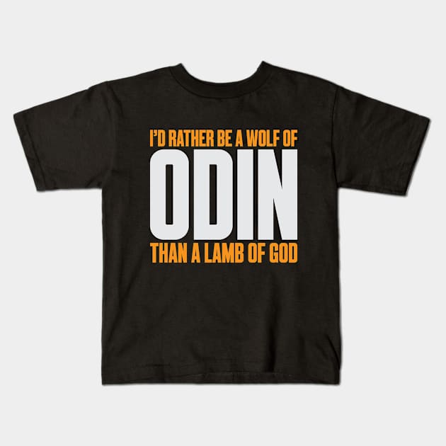 Pagan Norse Wolf Odin Worship Kids T-Shirt by Mellowdellow